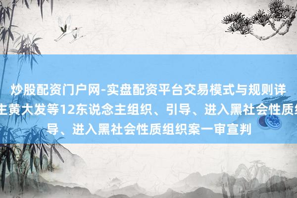 炒股配资门户网-实盘配资平台交易模式与规则详解 被告东说念主黄大发等12东说念主组织、引导、进入黑社会性质组织案一审宣判